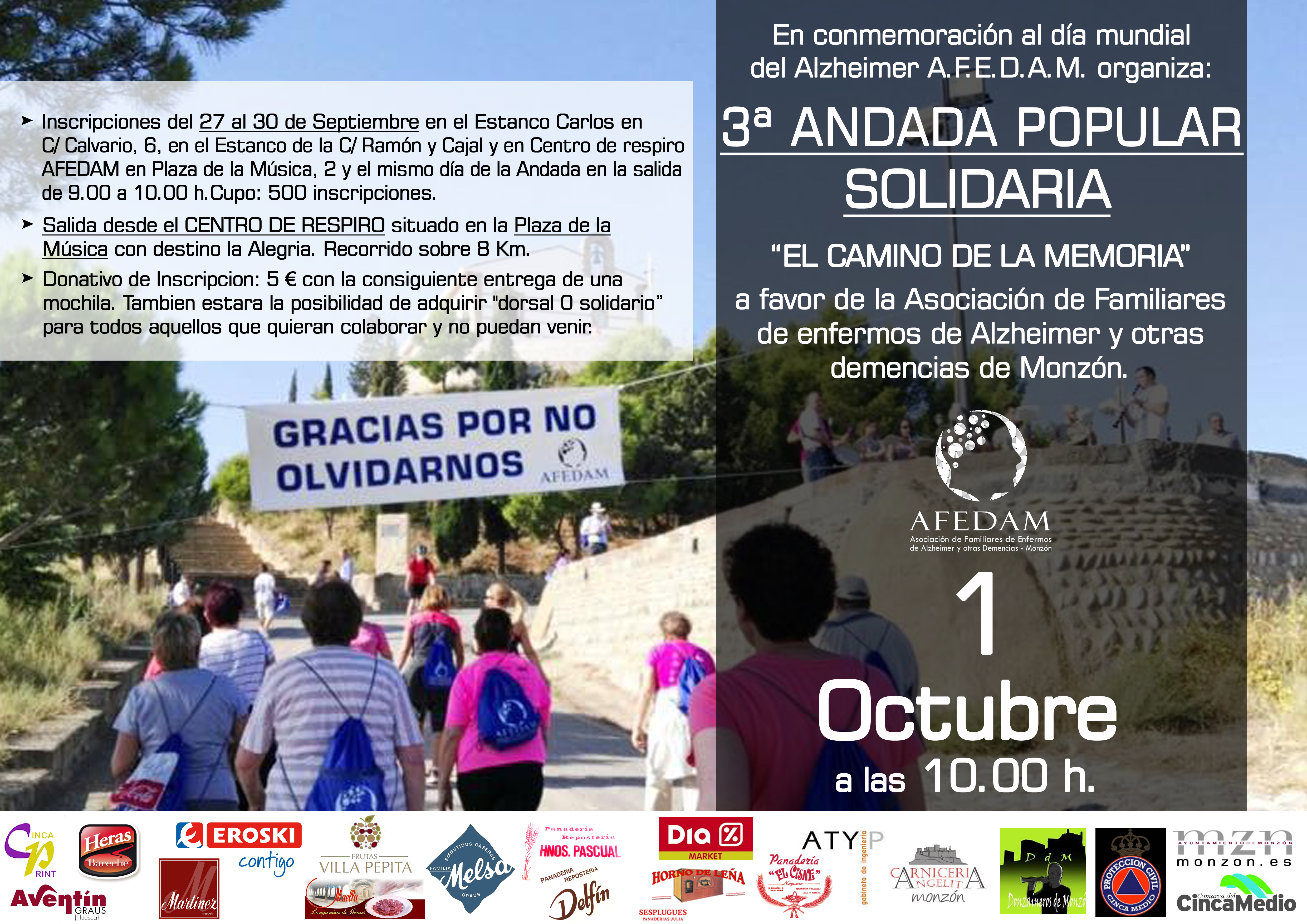 3ª Andada Solidaria por el Alzheimer en Monzón